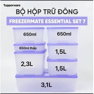 Bộ hộp trữ đông Tupperware Freezermate Essential Set 7 ( Đông tím)
