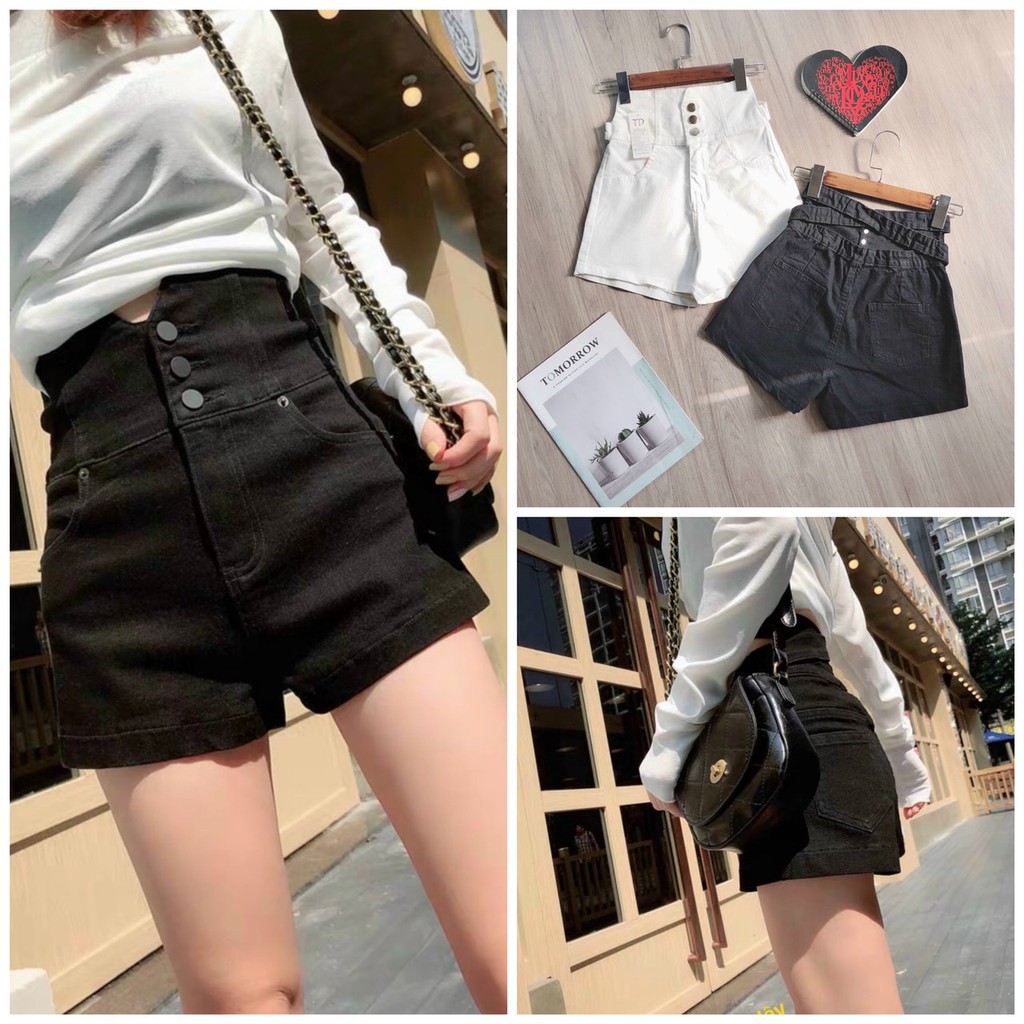 Quần Short Lưng Cao Phối Nút Siêu Tôn Dáng QN03