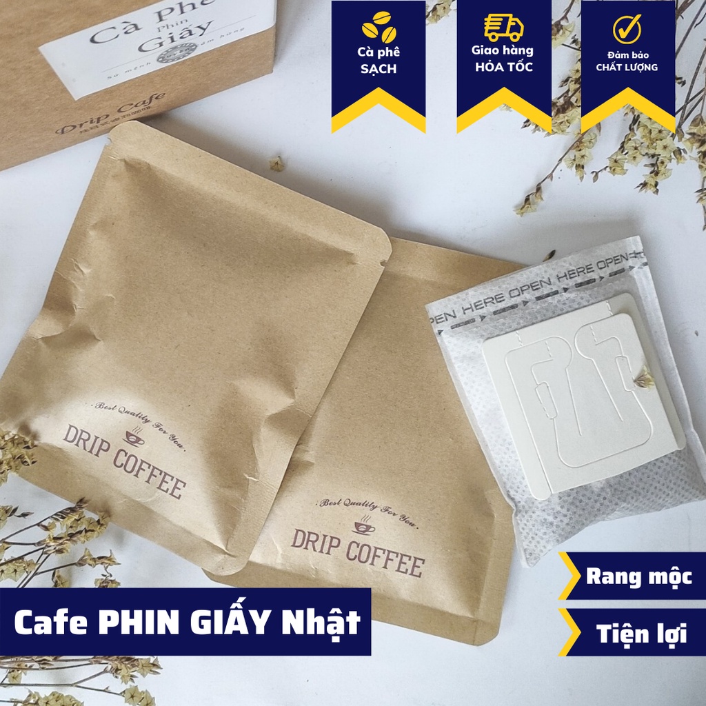 Cà phê pha phin Giấy set 5 Nhật bản cafe rang xay nguyên chất Robusta và Arabica cà phê nguyên chất du lịch tiện lợi