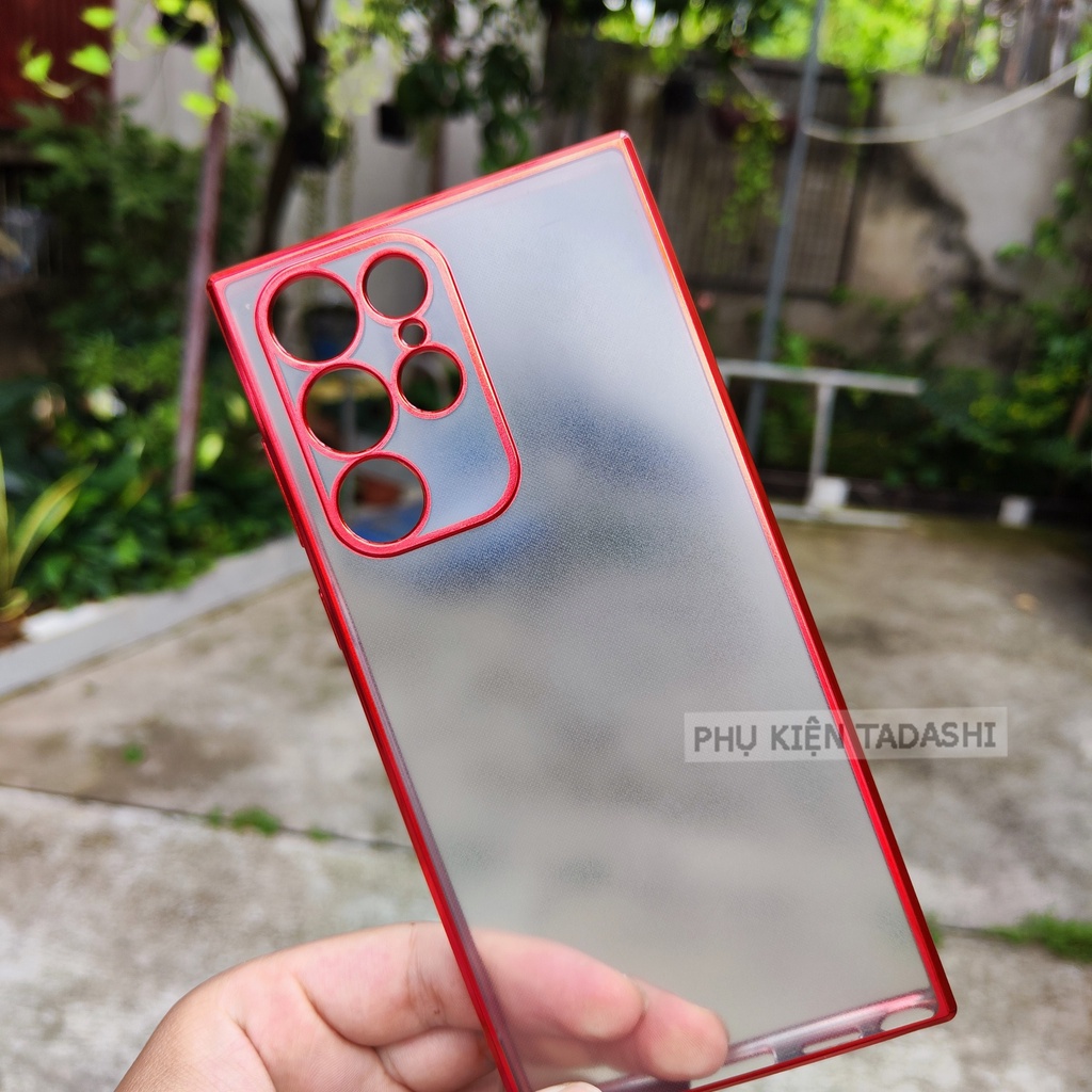 Ốp lưng nhám dẻo viền màu Samsung S22/ S22 Plus/ S22 Ultra, S21/ S2FE S21 Plus S21Ultra Không Bám Vân Tay Bảo Vệ Camera