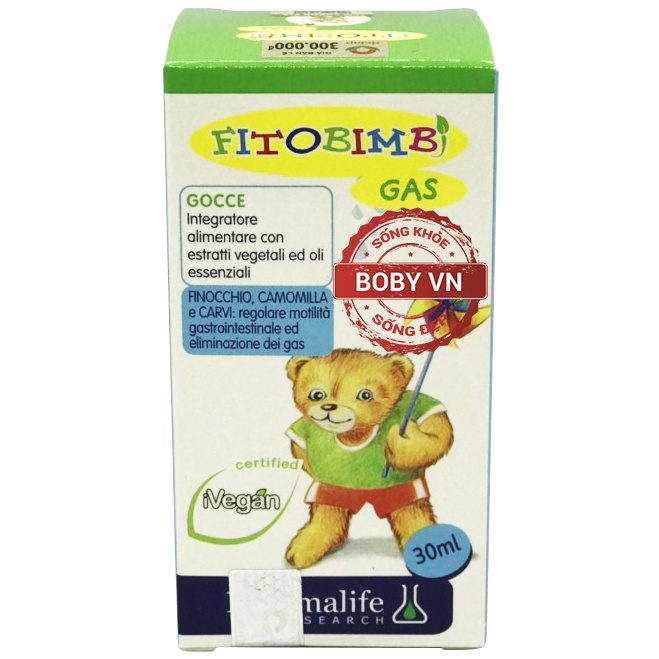 Fitobimbi Gas giảm đầy hơi nôn trớ chướng bụng tăng cường hệ tiêu hóa cho bé - Lọ 30ml - Boby