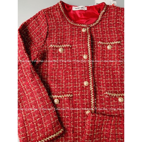 Bộ váy khoác dạ tweed