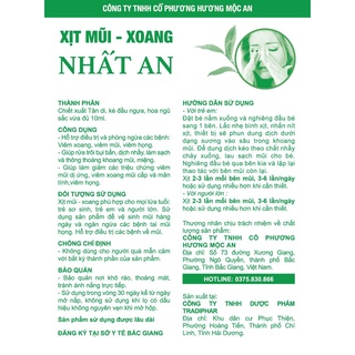 Dung dịch xịt xoang mũi nhất an
