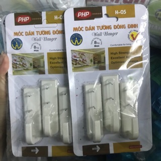 Móc dán tường đóng đinh,2cây đinh Combo 10vĩ /1bịch