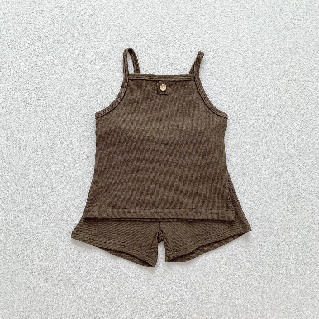 Set Áo Dây Sát Nách + Quần Sọt Dệt Kim Cho Bé