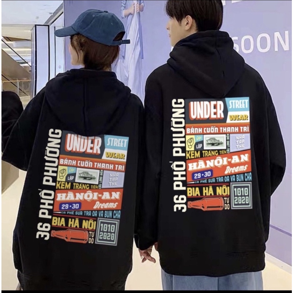 Áo Hoodie Hà Nội Phố Cực Hót, Áo Mũ Hoodie Nữ Có Mũ Form Rộng Unisex. | BigBuy360 - bigbuy360.vn