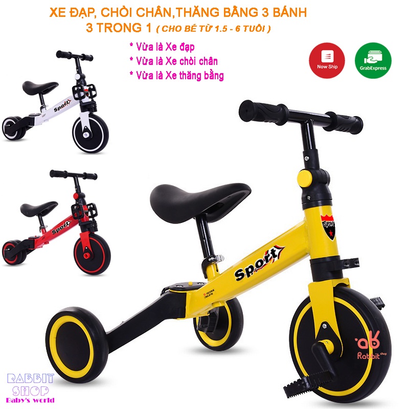 Xe Chòi Chân, Thăng Bằng Có Bàn Đạp 3in1 , đạp 3 in 1,xe chòi 3 in 1 happy Dành Bé Từ 1 Đến 5. Tặng Chuông Tuổi