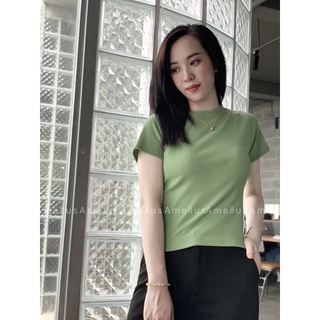 Áo thun gân basic tay ngắn