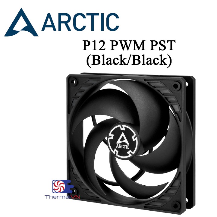 Quạt Fan Case 12cm Arctic P12 PWM PST (black/black) - Quạt quay êm 1800 vòng