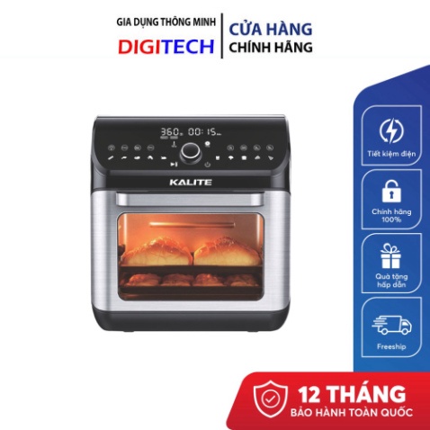 Nồi Chiên Không Dầu KALITE Q12 - KALITE KL1200, Công Suất 1800W, Dung Tích 12L Đa Chức Năng Nướng, Rã Đông - DigiTech