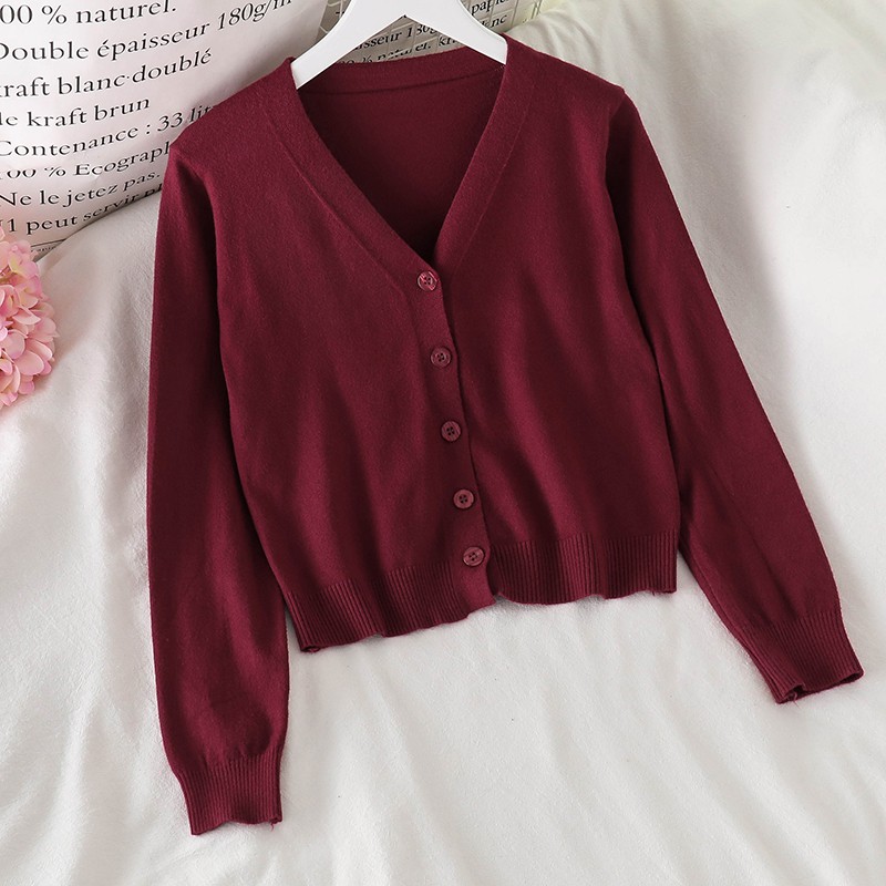 NUZIRO  Áo khoác cardigan dệt kim thiết kế đơn giản thời trang xinh xắn cho nữ