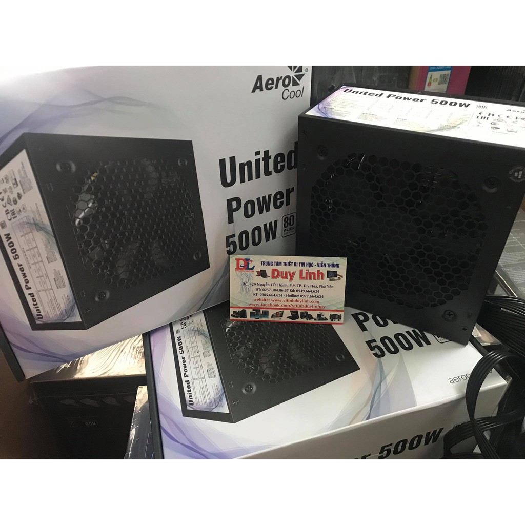 [Mã ELMS05 giảm 5% đơn 300k]NGUỒN MỚI 500W AEROCOOL UNITED POWER 80Plus Chính Hãng BH 36 Tháng