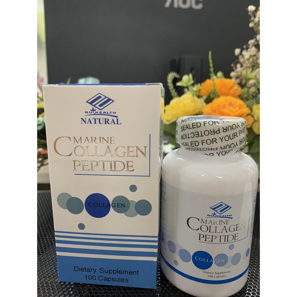 Viên Uống Trắng Da Marine Collagen Peptide 100 viên - Collagen Thủy Phân Nuhealth của Mỹ | Thế Giới Skin Care