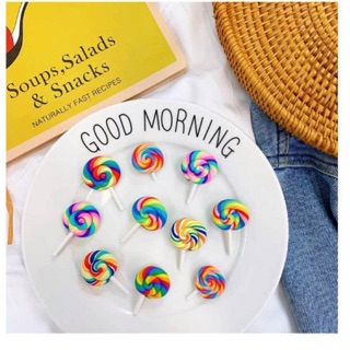 Ghim cài, cài áo balo kẹo mút Cầu Vồng