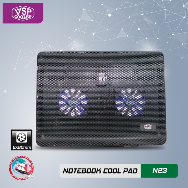 Đế tản nhiệt Fan VSP Cooler N23 (2*Fan 8cm )