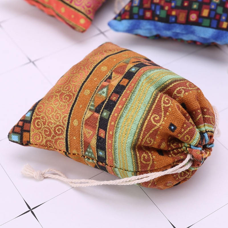 Túi Dây Rút Vải Lanh Cotton Đựng Trang Sức Hình Ai Cập
