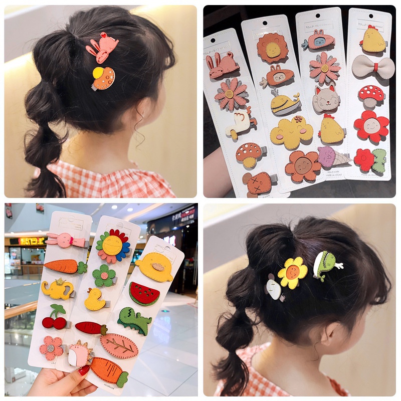 Set 5 kẹp tóc phong cách Hàn Quốc cho bé
