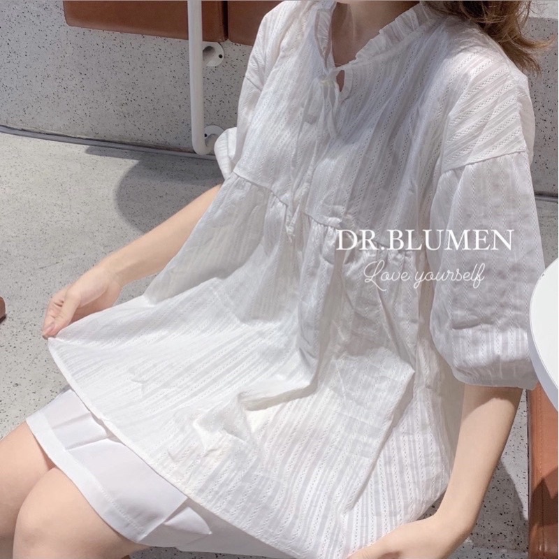 Set Áo Babydoll Trắng Kèm Chân Váy Trắng Xếp Li | BigBuy360 - bigbuy360.vn