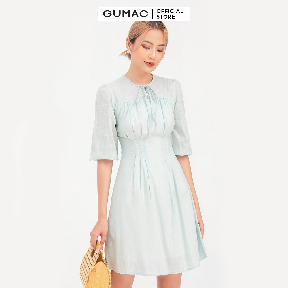 Đầm nữ GUMAC xếp ly ngực nhẹ nhàng cá tính DB718 | BigBuy360 - bigbuy360.vn
