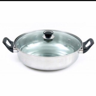 Nồi ăn lẩu inox nắp kính 28cm- dùng trên mọi loại bếp