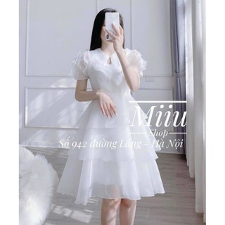 đầm xòe tầng voan kiếng