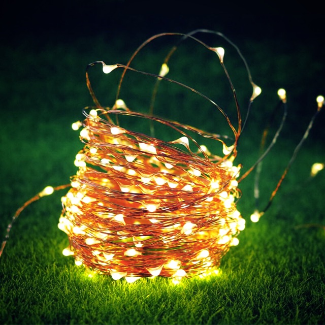 Đèn led đom đóm fairy trắng/vàng trang trí cây cảnh, nhà cửa, nhà mô hình, nhà búp bê