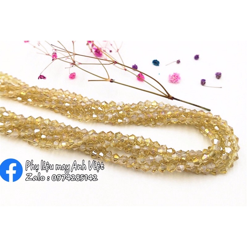 Đá pha lê cao cấp đính kết áo, váy, làm vòng đồ handmade size 4mm