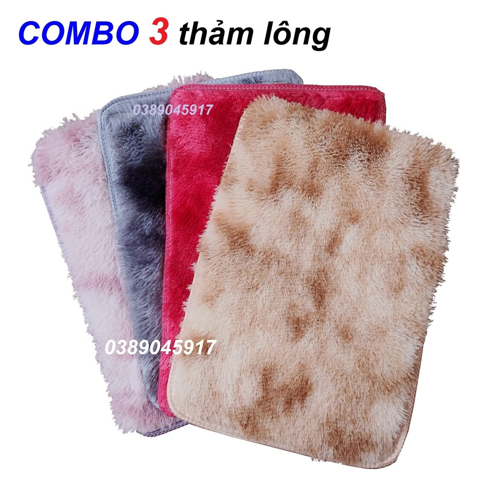 COMBO 5 THẢM LÔNG KÍCH THƯỚC 40x60cm-trộn màu