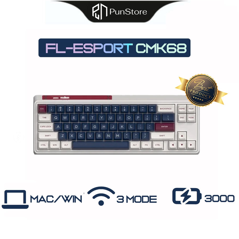 Bàn phím cơ FL-Esports CMK68 Metal Heart - 3 Mode (Type-C / Bluetooth / 2.4G)