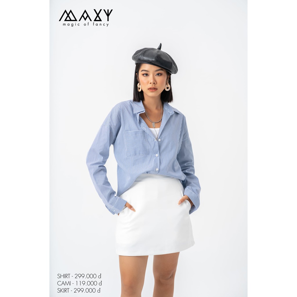 Áo - BLUE STRIPPED SHIRT - Áo sơ mi form rộng