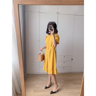 Váy sơ mi thô đai bọc