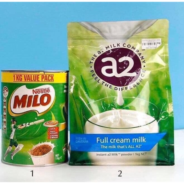 Combo sữa milo và a2 ( combo 3kg cho khách )