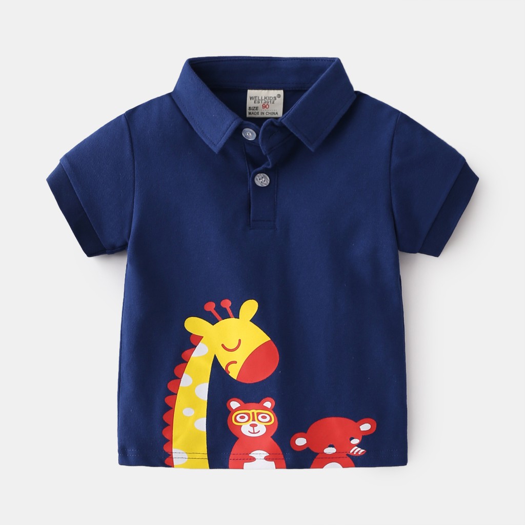 Áo polo bé trai WELLKIDS chất cotton 4-8 Tuổi