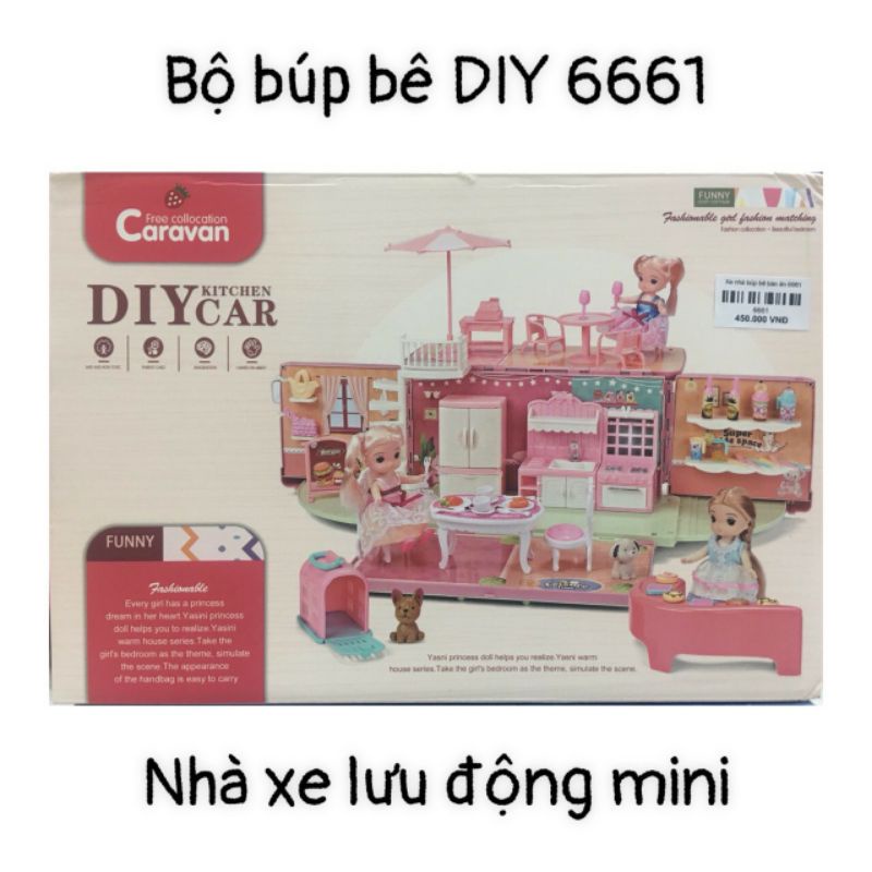 Bộ búp bê chibi DIY nhà xe lưu động