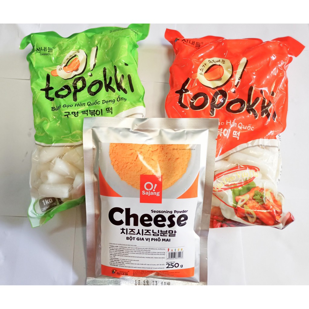 Combo 1kg bánh ống kèm 1kg bánh thỏi và 250g bột phô mai Cheese