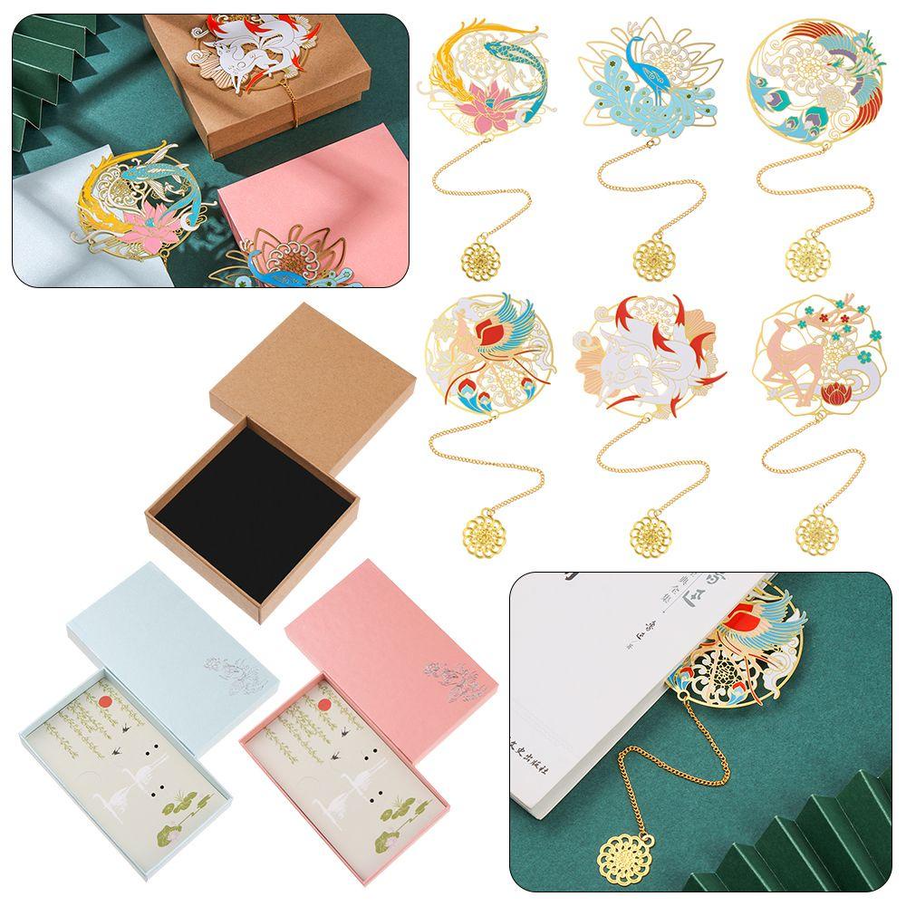 Bookmark Bằng Kim Loại Thiết Kế Đục Lỗ Phong Cách Trung Hoa