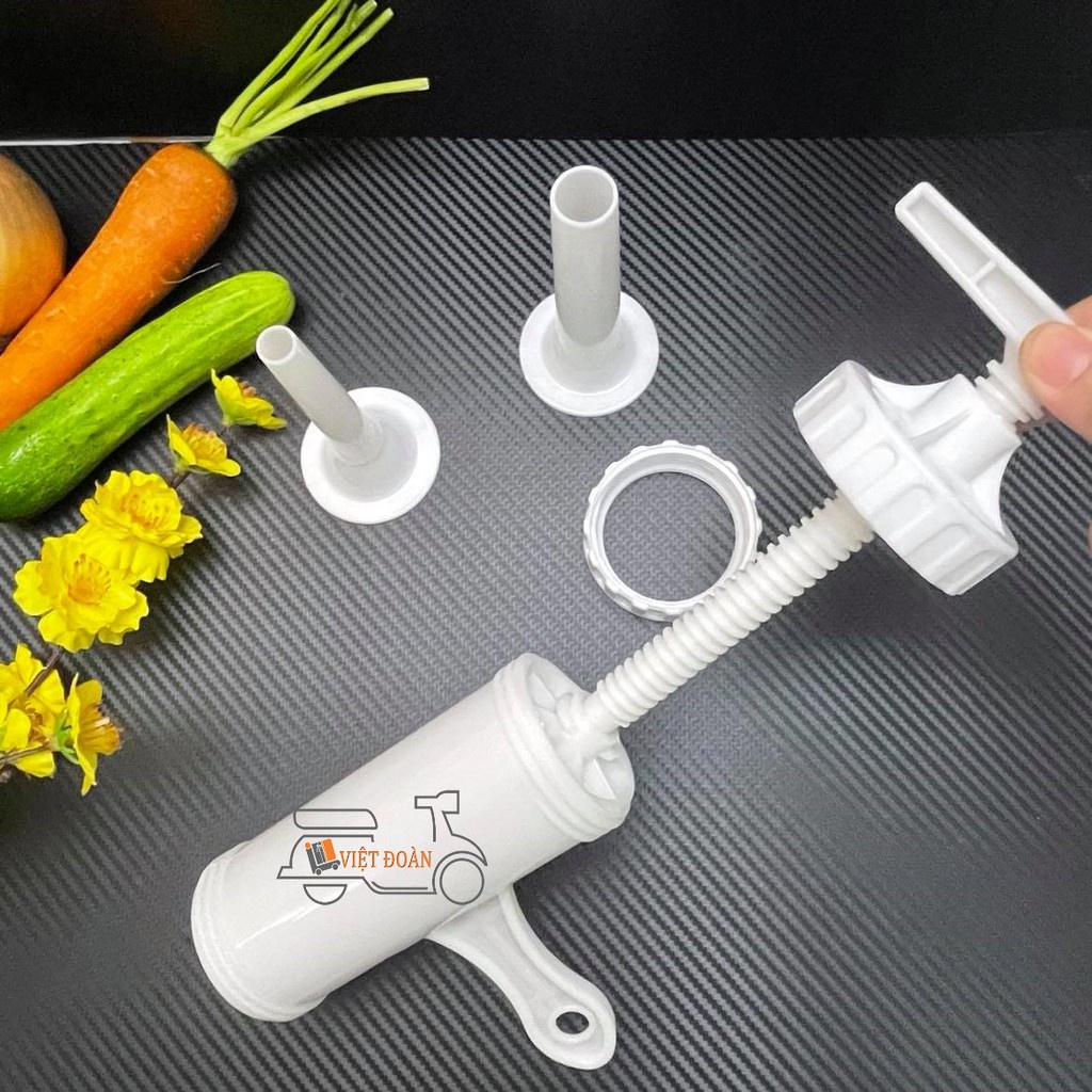 Dụng cụ nhồi xúc xích bằng tay, Ống nhồi lòng lợn, lạp xưởng, làm xúc xích tại nhà có 2 đầu phễu tiện lợi giá rẻ