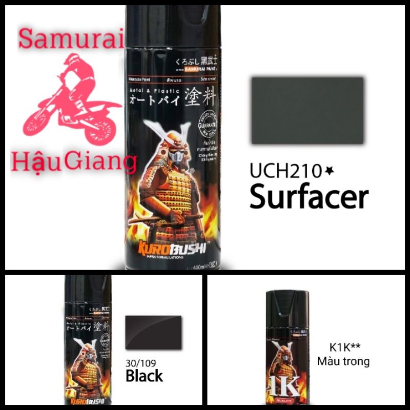 Combo Samurai 109 màu đen bóng (Bao gồm 1chai UCH210 1chai 109 1chai K1K)