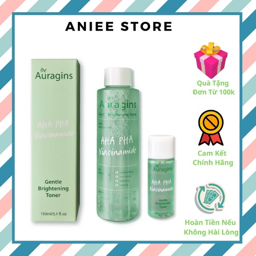 Nước Hoa Hồng Sáng Da, loại bỏ dầu thừa The Auragins Gentle Brightening Toner