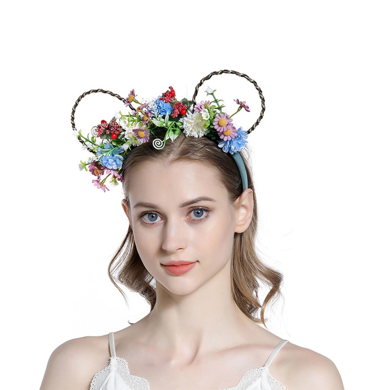 Băng Đô Tai Mèo Họa Tiết Hoa Hoạt Hình Dùng Hóa Trang Dự Tiệc