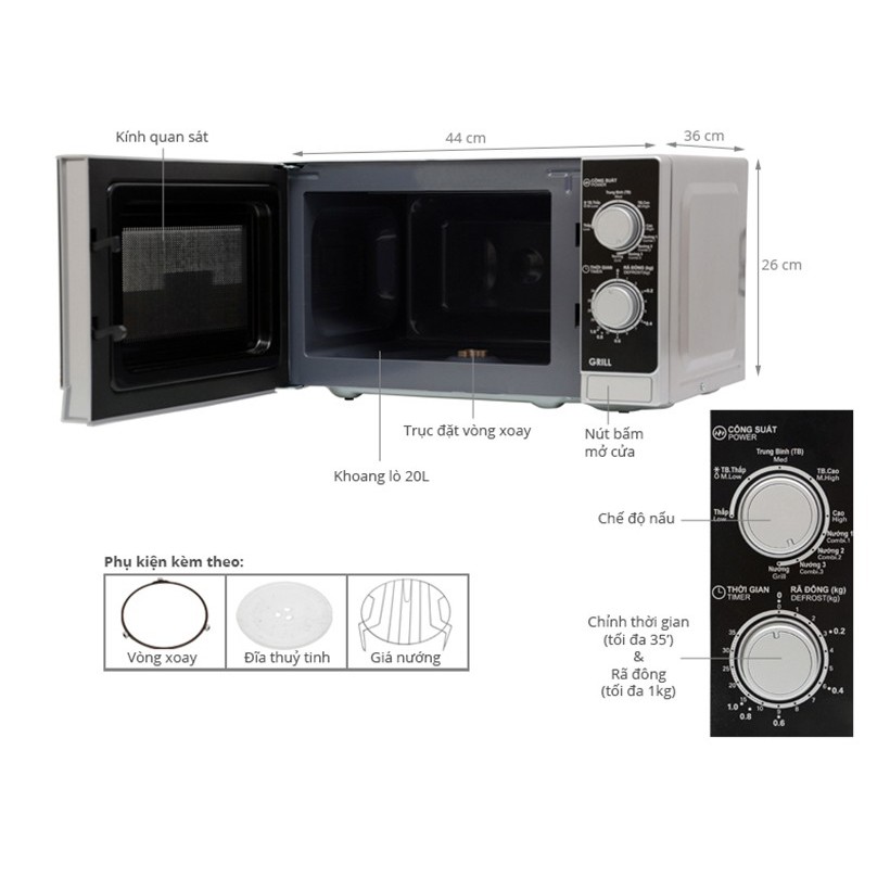 Lò vi sóng có nướng Sharp R-31A2VN-S/R-32A2VN-S