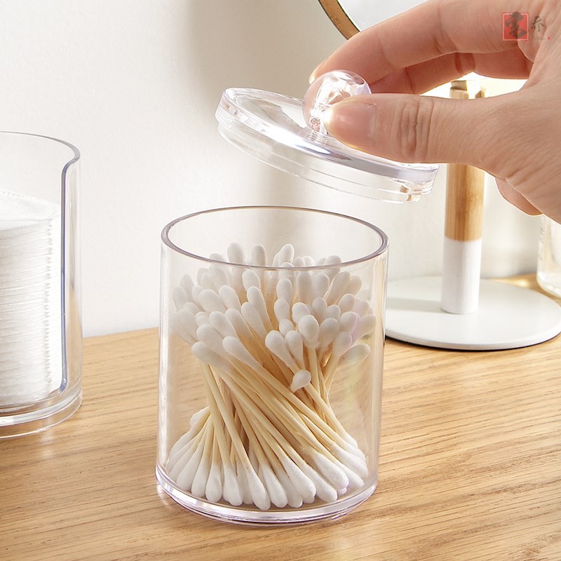 Hộp Đựng Tăm Bông Và Bông Tẩy Trang Bằng Nhựa Acrylic Đa Năng Sử Dụng Tiện Lợi