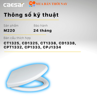 Nắp bồn cầu đóng thường Caesar M220, Chính hãng
