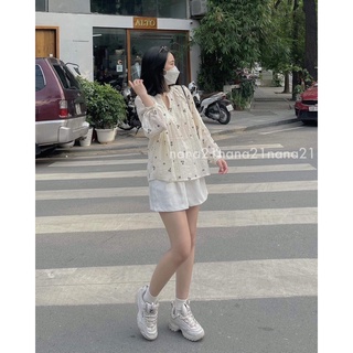Áo hoa nhí cổ V
