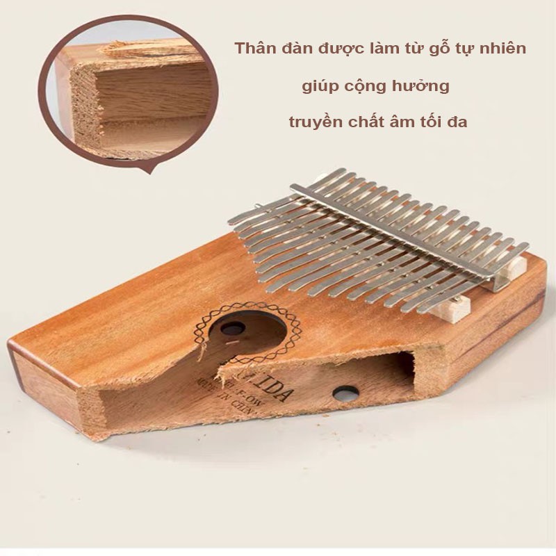 Đàn Kalimba 17 phím gỗ tự nhên âm thanh chân thực đàn ngón tay LNT