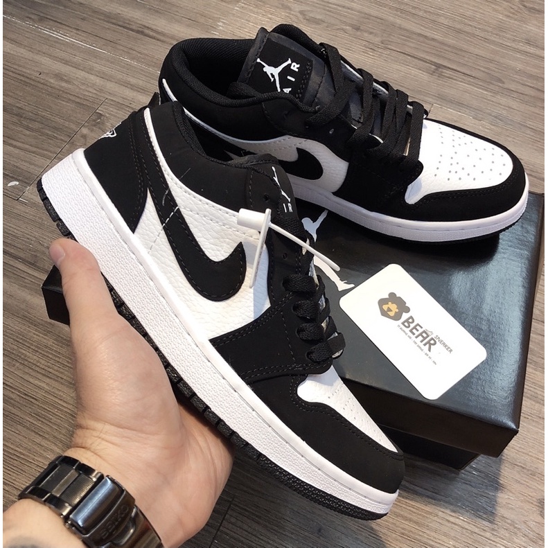 [Bear.sneaker] Giày Thể Thao JD1 Low Black And White Panda bản SC.
