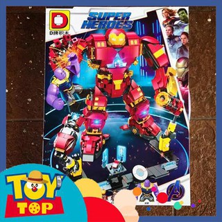 Đồ chơi lắp ráp siêu anh hùng ghép Iron Man bộ giáp Hulk Buster chiến đấu với Thanos xếp hình người sắt DLP5001