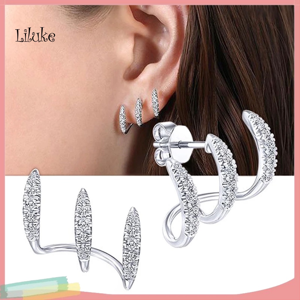 Đôi Khuyên Tai HìNh VòNg Cung LấP LáNh ThờI Trang Cho Nữ