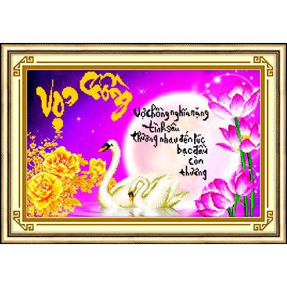 Tranh đính đá Vợ Chồng 77473 (chưa đính)