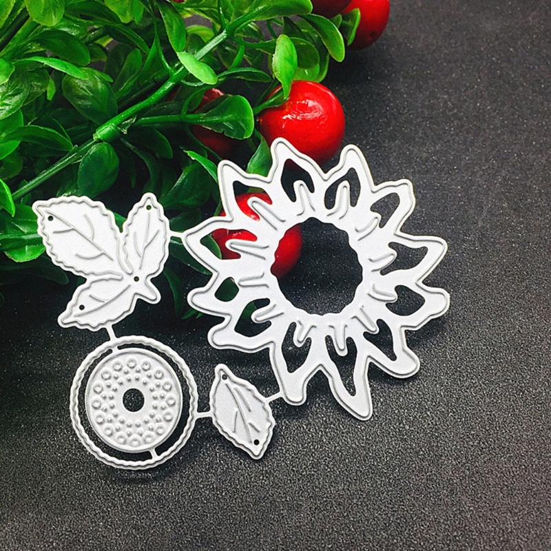 ✿ Khuôn Cắt Giấy Kim Loại Hình Hoa Hướng Dương Và Lá